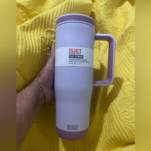 BUILT Lavender Flip Straw Thermos